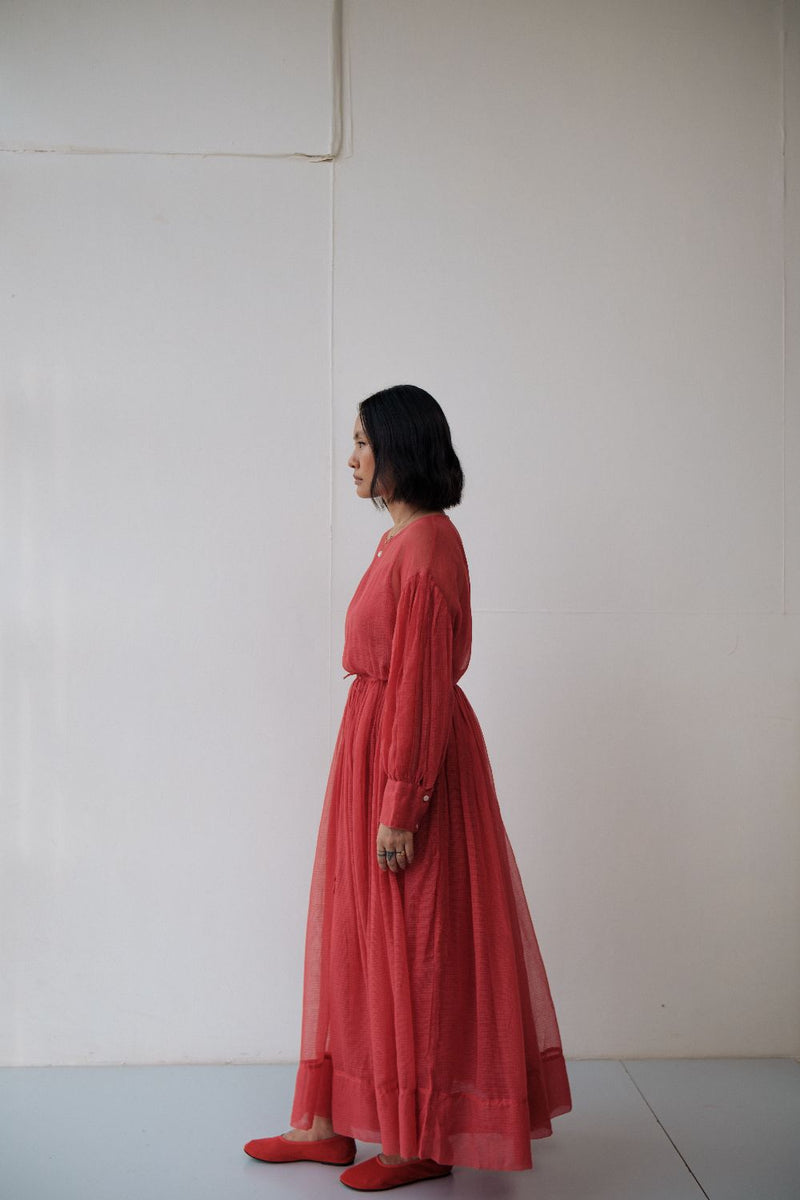 AMY DRESS silk by TOKREE in red color for women Worldwide