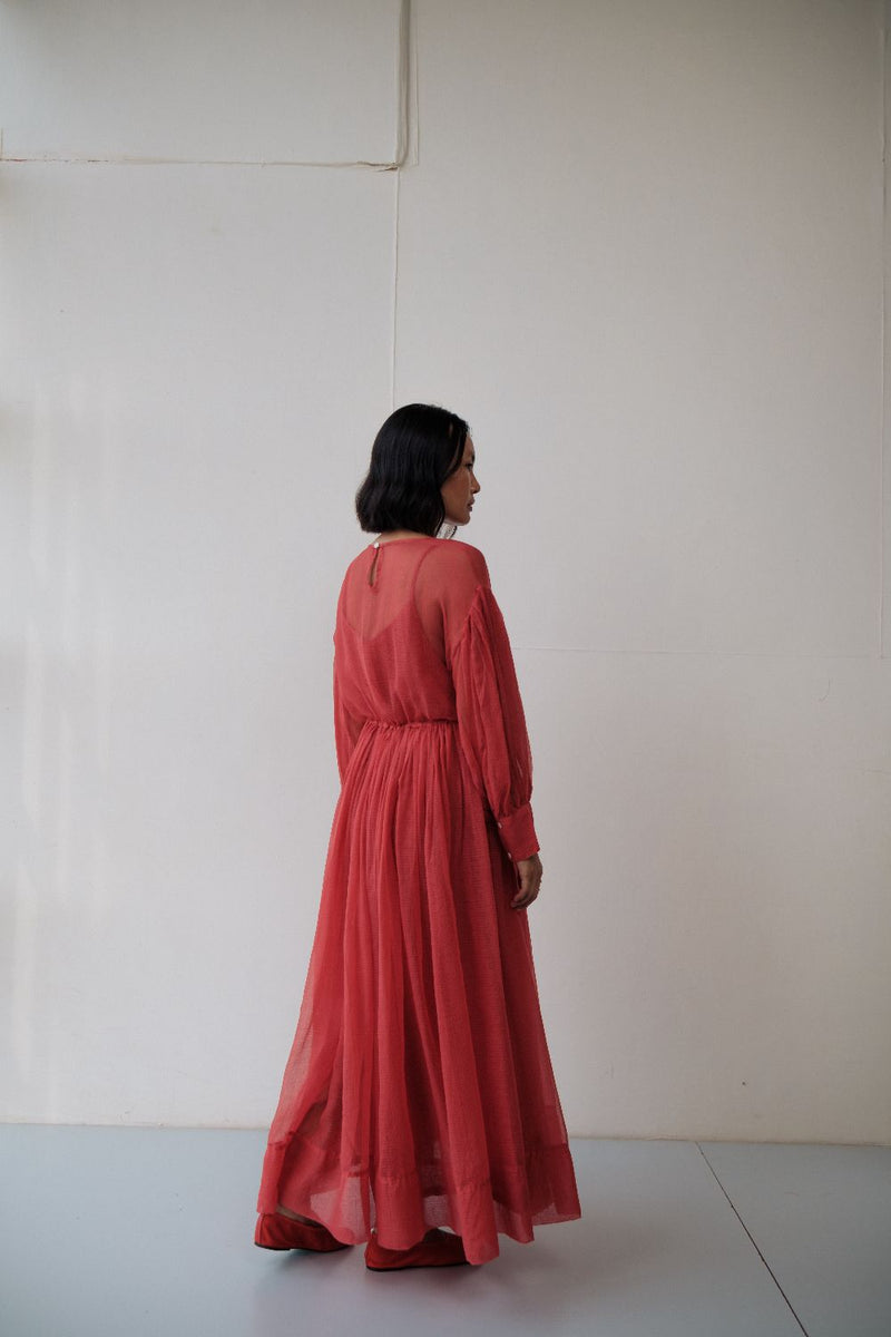 AMY DRESS silk by TOKREE in red color for women Worldwide
