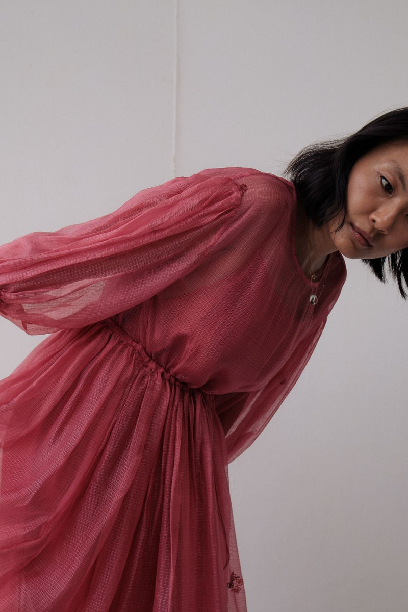 AMY DRESS silk by TOKREE in red color for women Worldwide