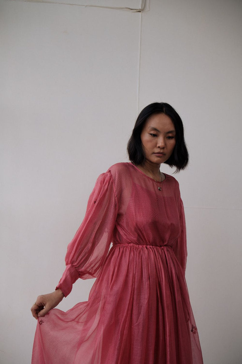 AMY DRESS silk by TOKREE in red color for women Worldwide