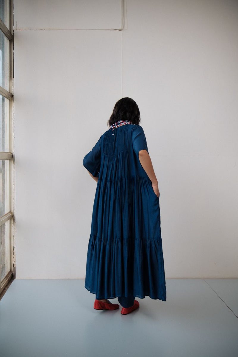 DAISY LONG DRESS cotton by TOKREE in blue color for women Worldwide