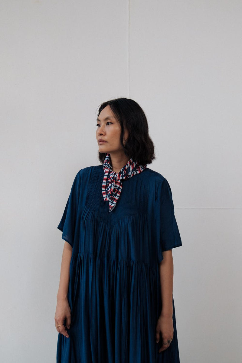 DAISY LONG DRESS cotton by TOKREE in blue color for women Worldwide
