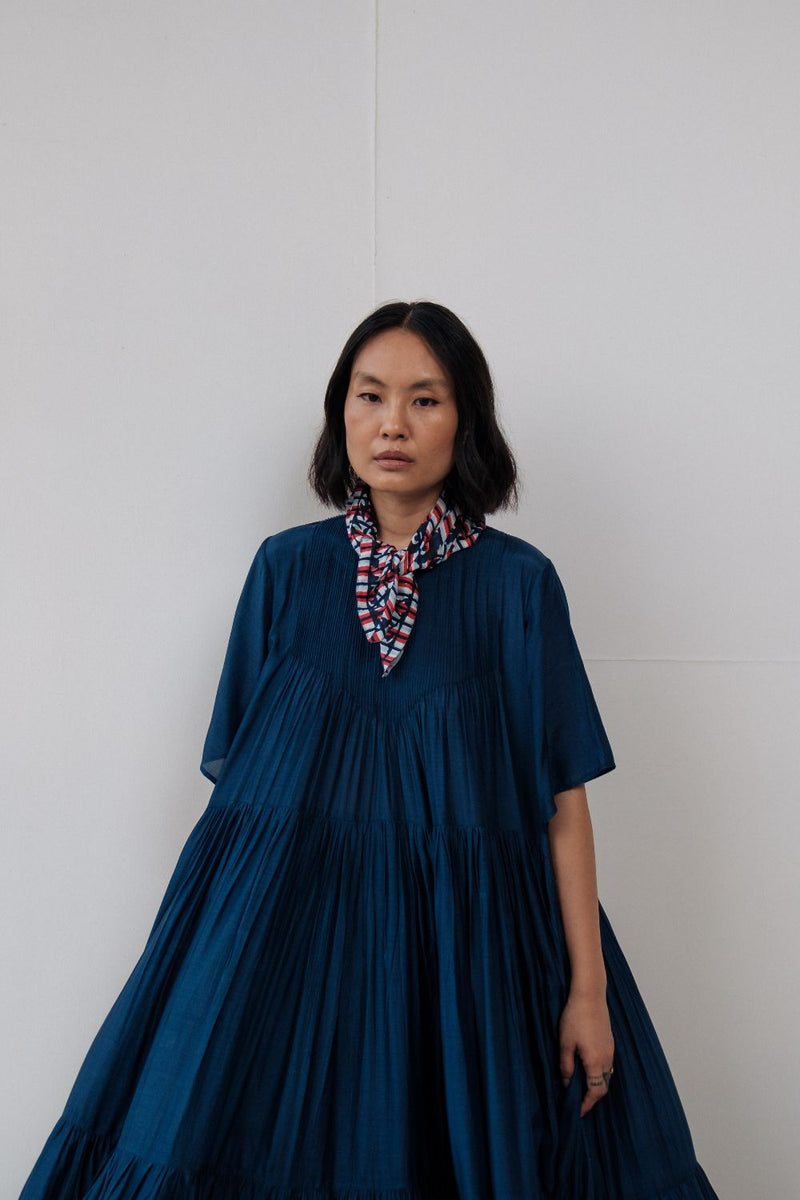 DAISY LONG DRESS cotton by TOKREE in blue color for women Worldwide