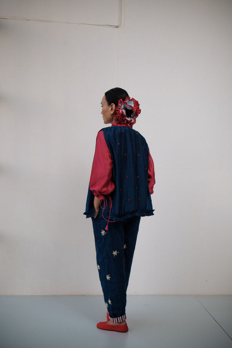 NITAI PANT cotton by TOKREE in blue color for women Worldwide