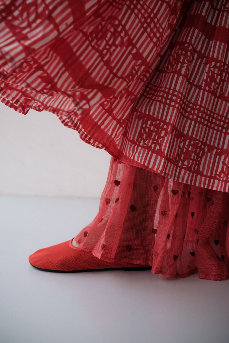 HANAH DRESS cotton by TOKREE in red color for women Worldwide