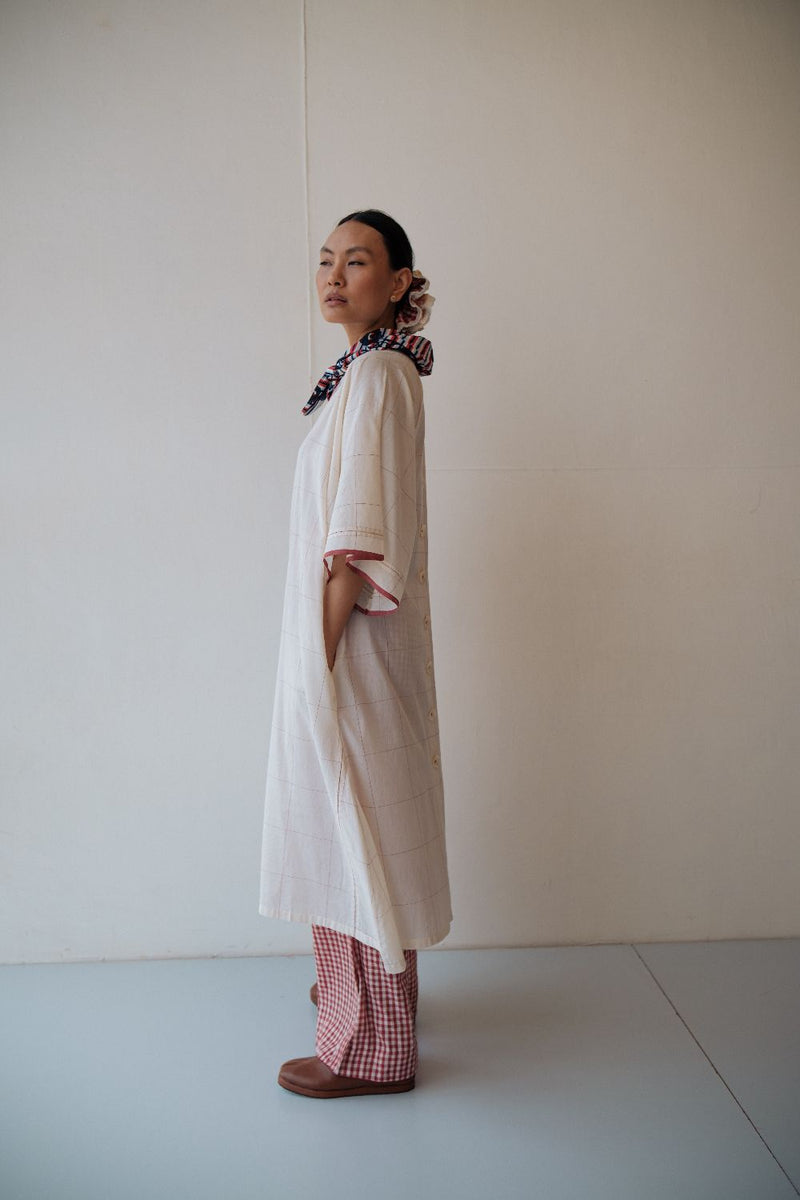 KALA DRESS cotton by TOKREE in white color for women Worldwide