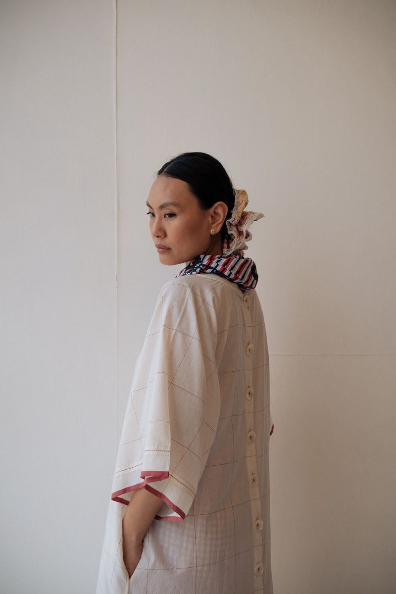 KALA DRESS cotton by TOKREE in white color for women Worldwide