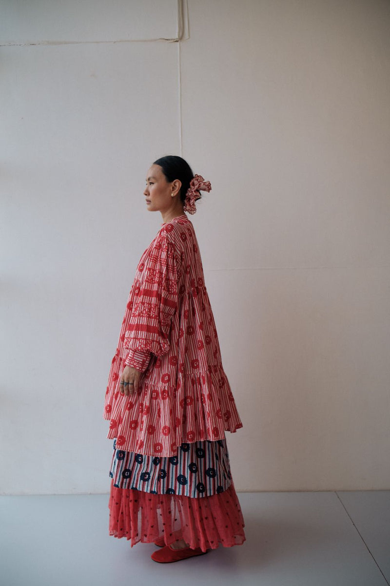 DAISY DRESS cotton by TOKREE in red color for women Worldwide