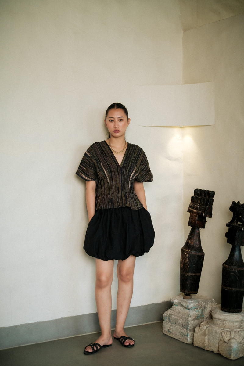 Meknes kimono top paiwand top/shirt by The Terra Tribe in green for women Worldwide