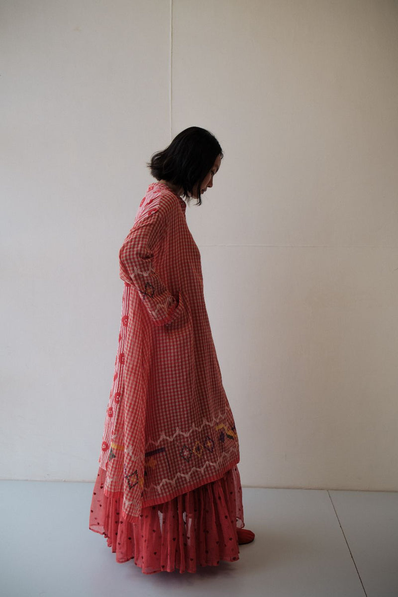 AKI DRESS cotton by TOKREE in red color for women Worldwide