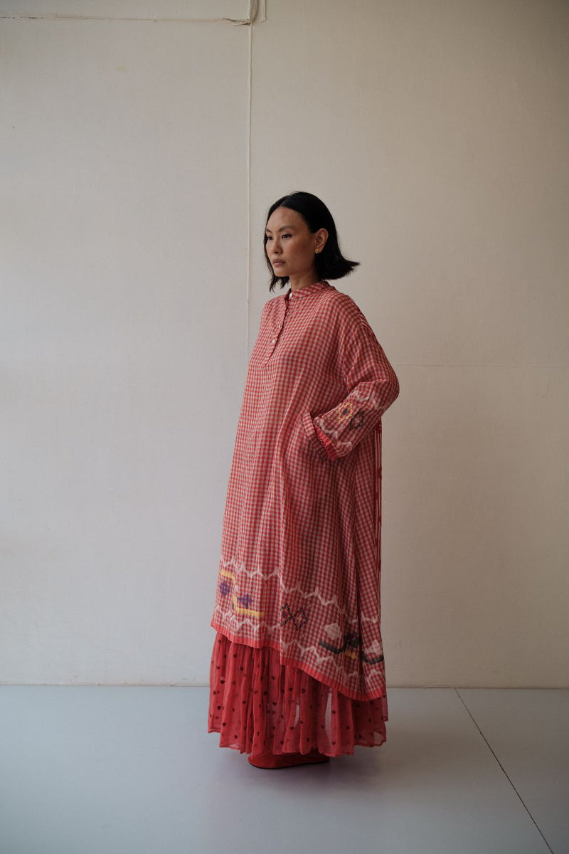 AKI DRESS cotton by TOKREE in red color for women Worldwide