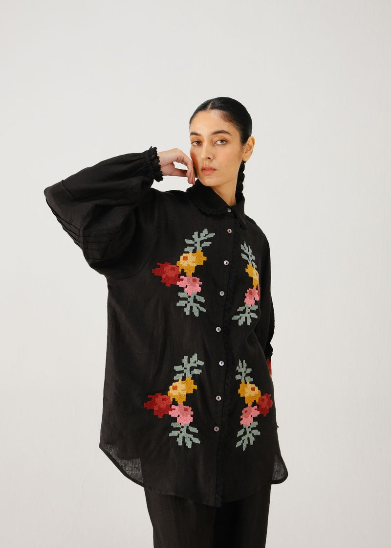 Moira shirt-Black pixel emb. by CORD for women Worldwide