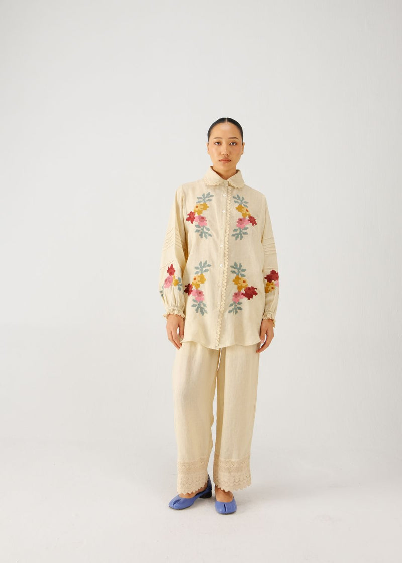 Moira shirt-Ivory pixel emb. by CORD for women Worldwide