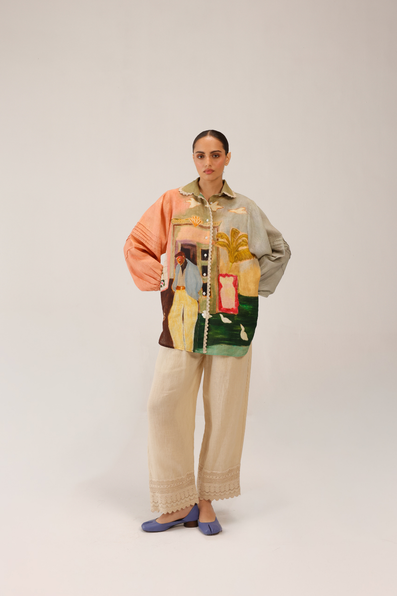 MOIRA SHIRT - MORNING COFFEE all linen by CORD for women Worldwide