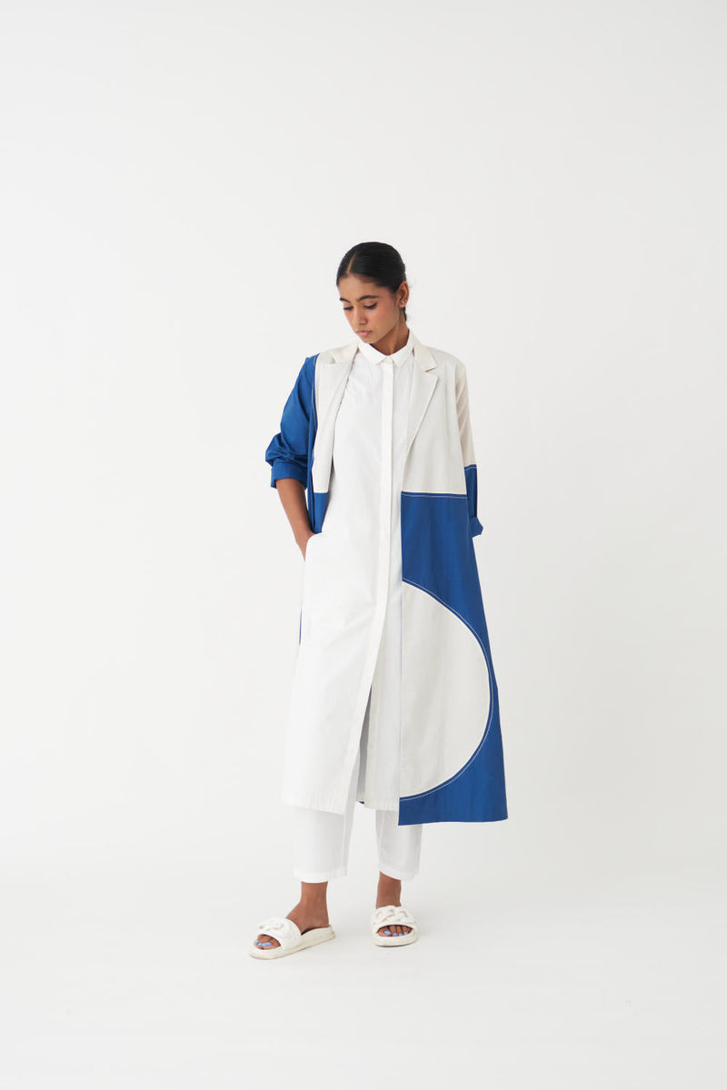 MOON JACKET - BLUE poplin by THREE in blue color for women Worldwide