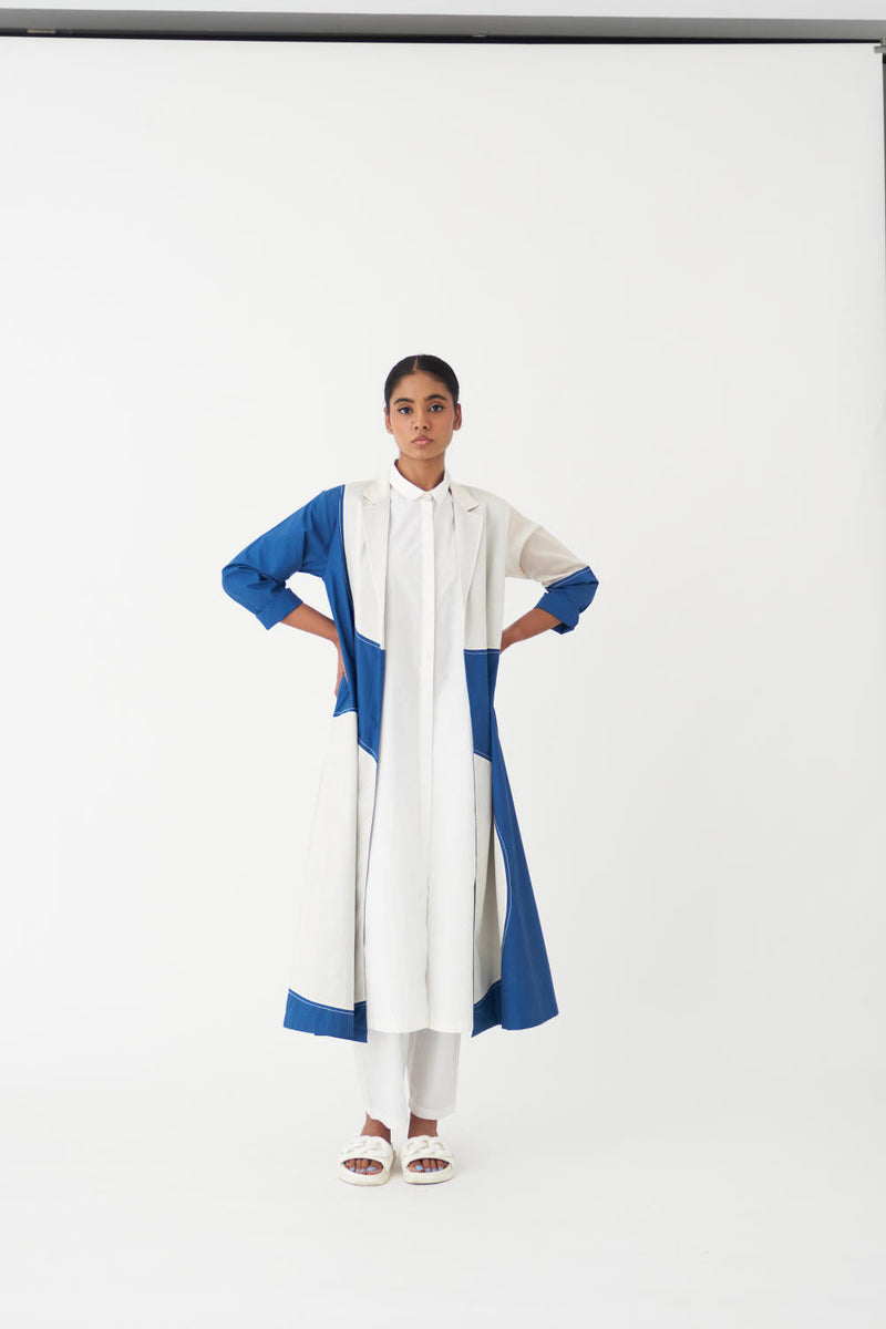 MOON JACKET - BLUE poplin by THREE in blue color for women Worldwide