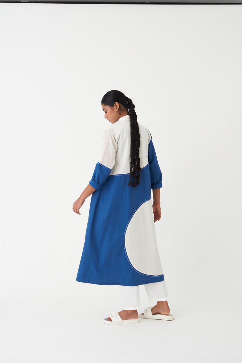MOON JACKET - BLUE poplin by THREE in blue color for women Worldwide