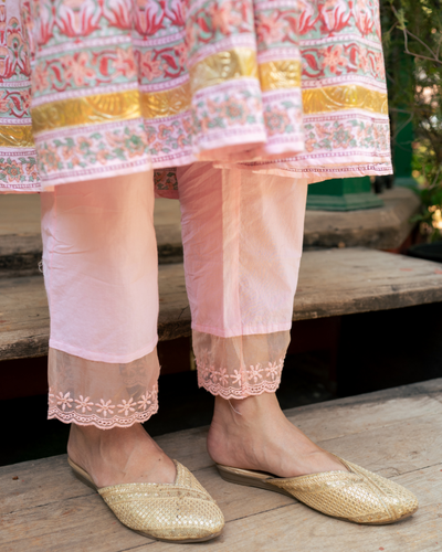 Mughal Pink Boota Anarkali Set