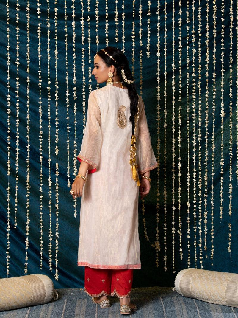 Kanak Kurta Set tissue by Maison Shefali for women Worldwide