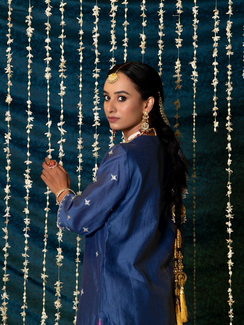 Saanjh Kurta Set silk by Maison Shefali for women Worldwide