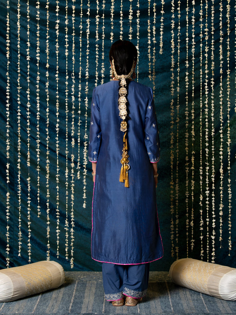 Saanjh Kurta Set silk by Maison Shefali for women Worldwide
