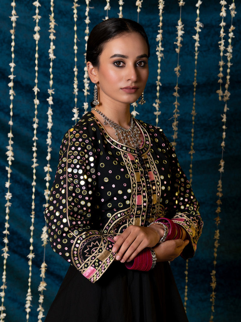 Aks Jacket Gharara Set cotton by Maison Shefali for women Worldwide
