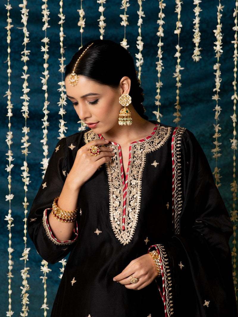 Ragini Kurta Set silk by Maison Shefali for women Worldwide