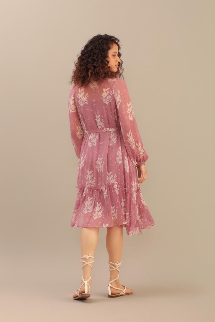 CHIFFON SMOCKED DRESS chiffon by Myoho for women Worldwide