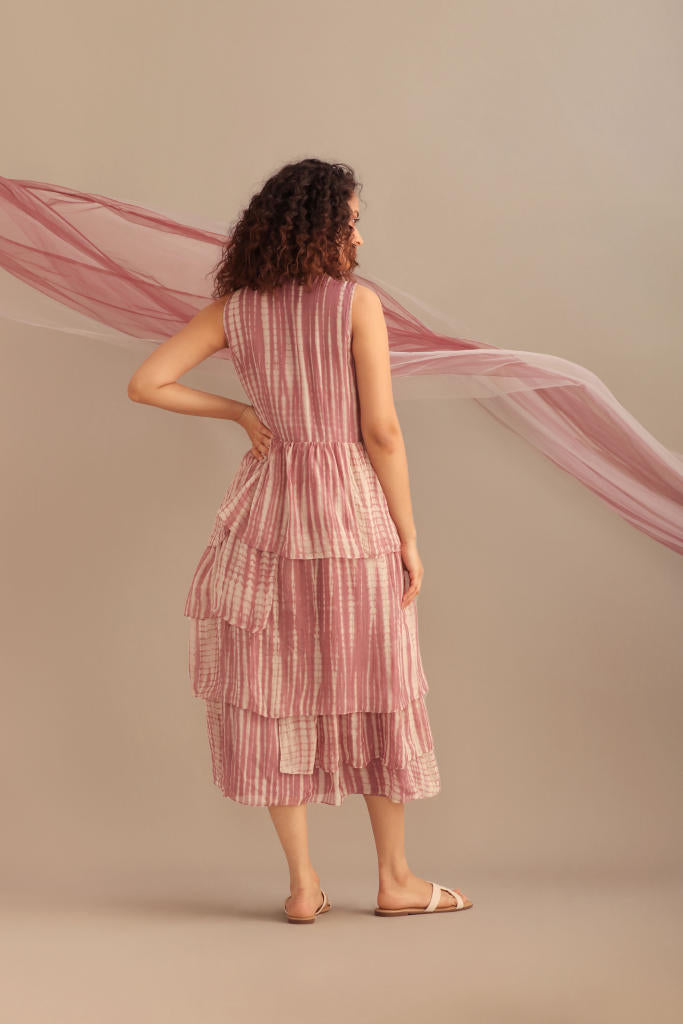 TIE-DYE SILK FLAP DRESS chiffon by Myoho for women Worldwide
