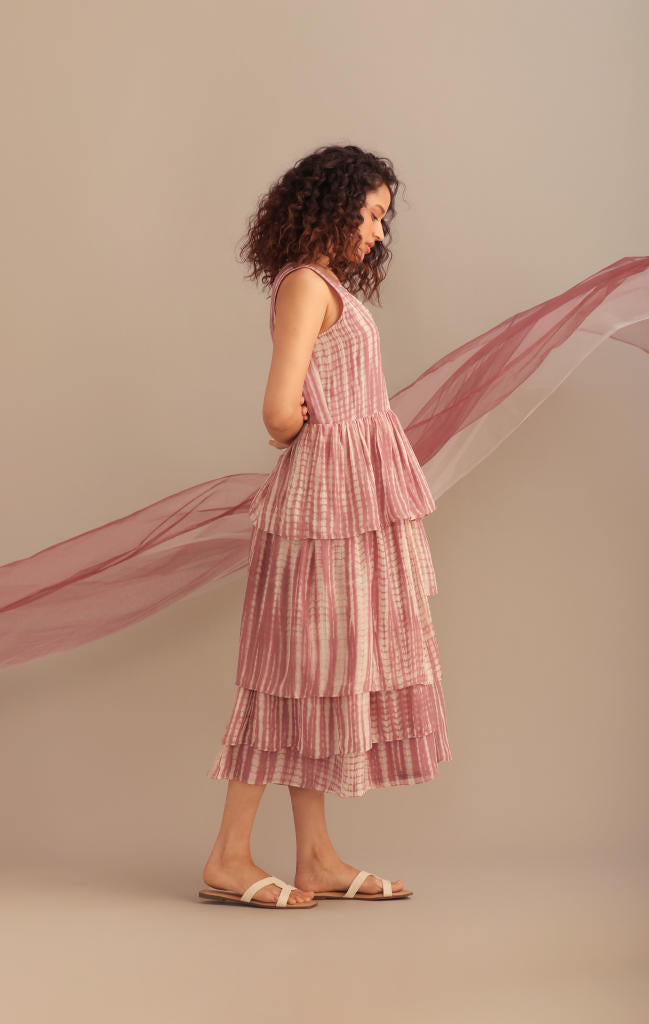 TIE-DYE SILK FLAP DRESS chiffon by Myoho for women Worldwide