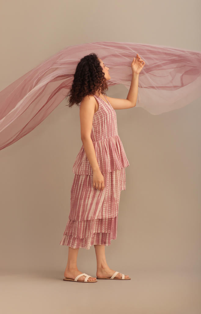 TIE-DYE SILK FLAP DRESS chiffon by Myoho for women Worldwide