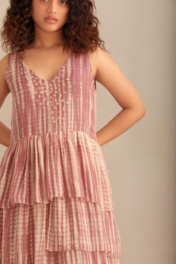 TIE-DYE SILK FLAP DRESS chiffon by Myoho for women Worldwide