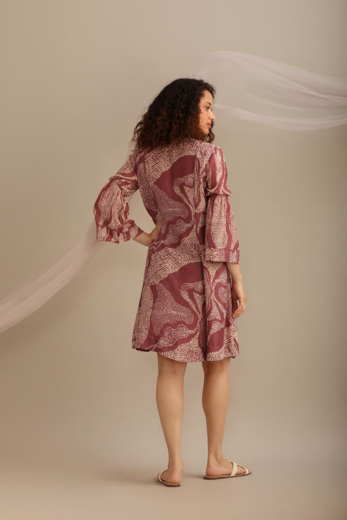 LANDSCAPE PRINTED DRESS silk by Myoho for women Worldwide