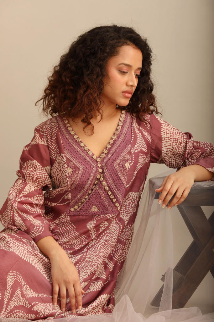 LANDSCAPE PRINTED DRESS silk by Myoho for women Worldwide