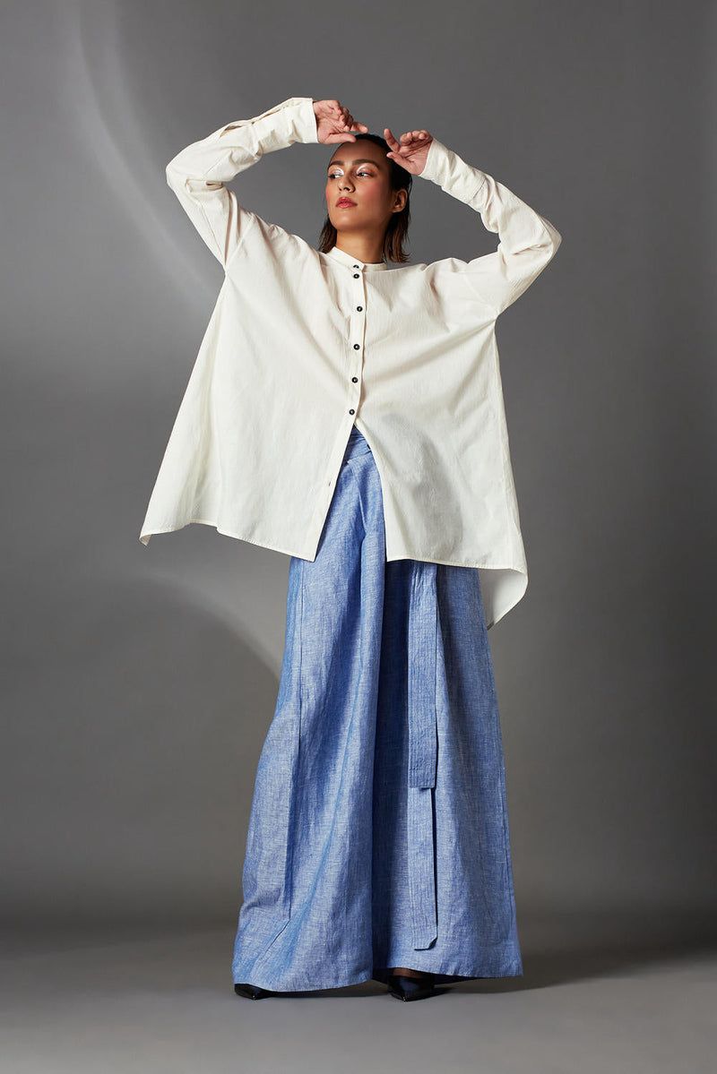 Mae Shirt-White cotton by Chola in white color for women Worldwide