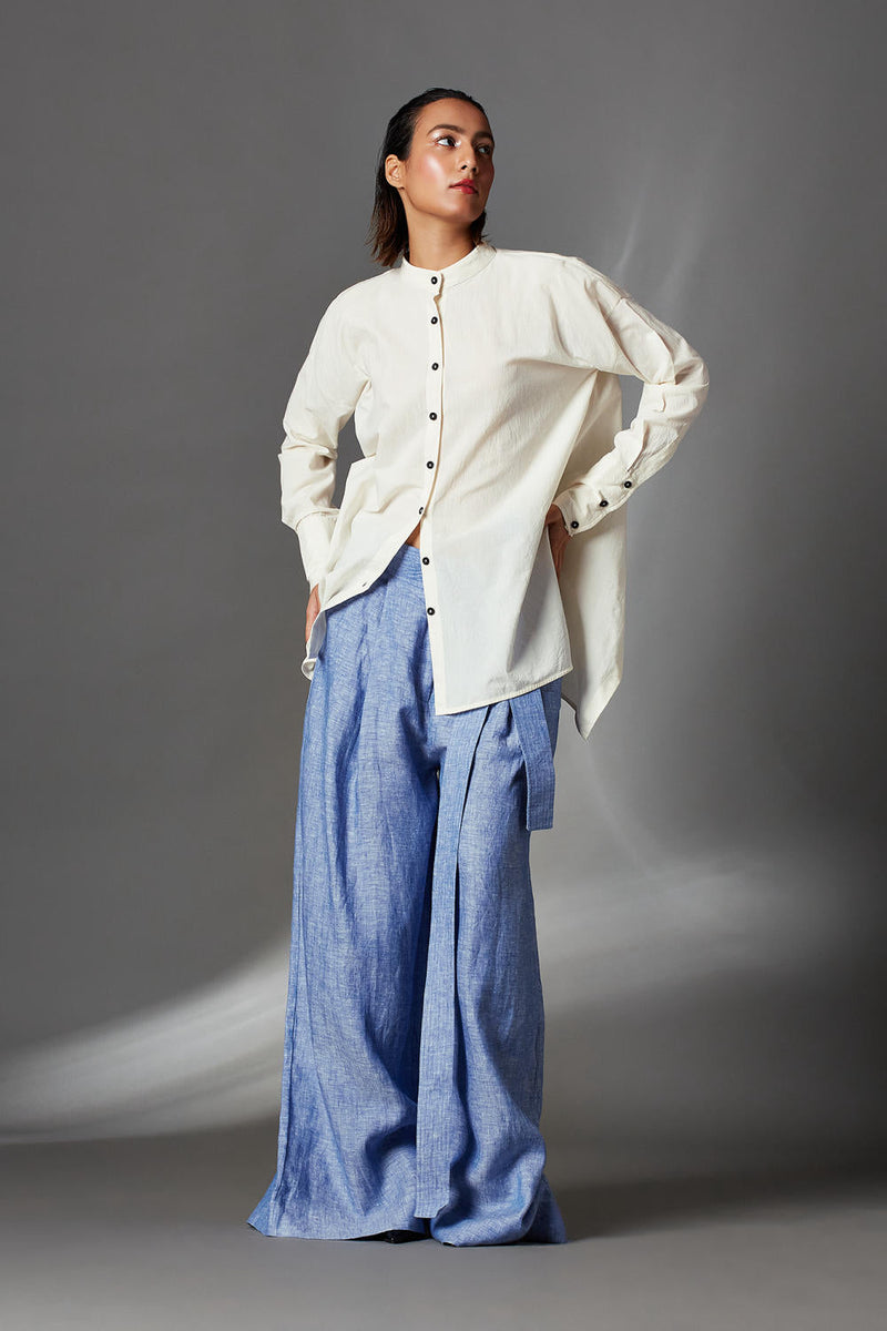 Mae Shirt-White cotton by Chola in white color for women Worldwide