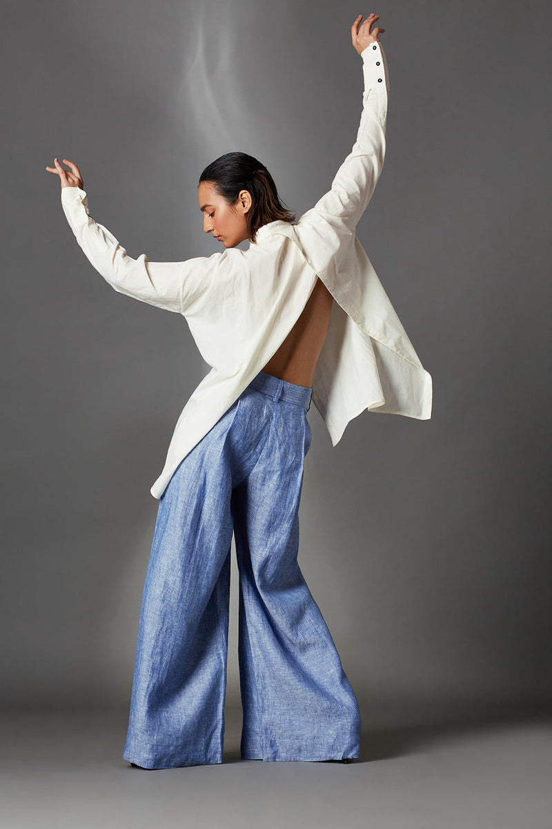 Mae Shirt-White cotton by Chola in white color for women Worldwide