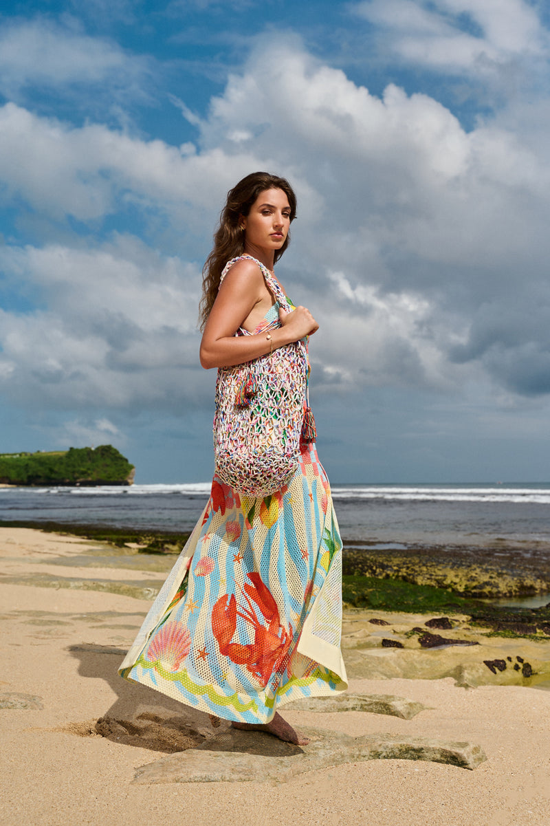 Magda Top-Summer Zest crochet resort wear by NOIB in blue for women Worldwide
