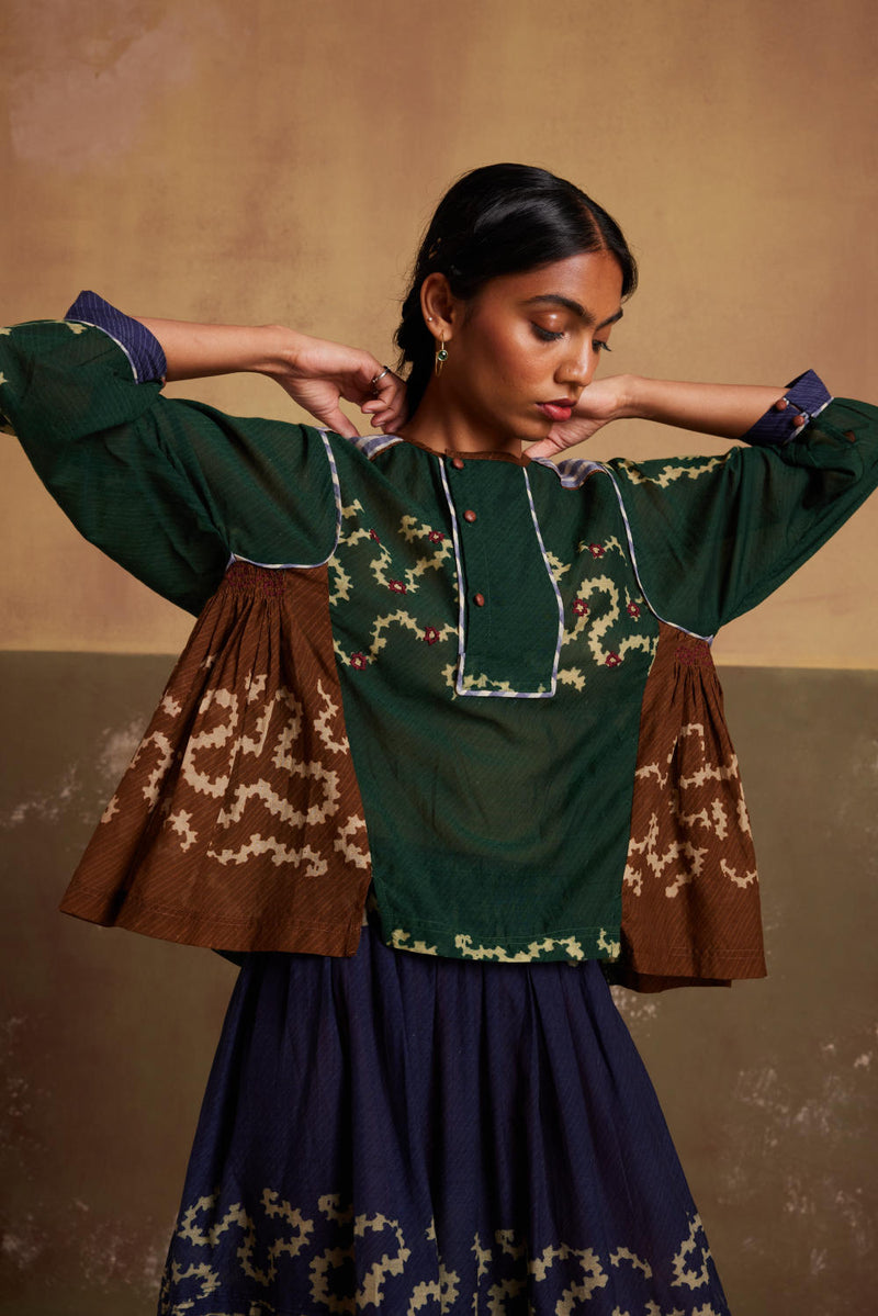 Maison top-Tan-Emerald Spiral cotton by CORD for women Worldwide