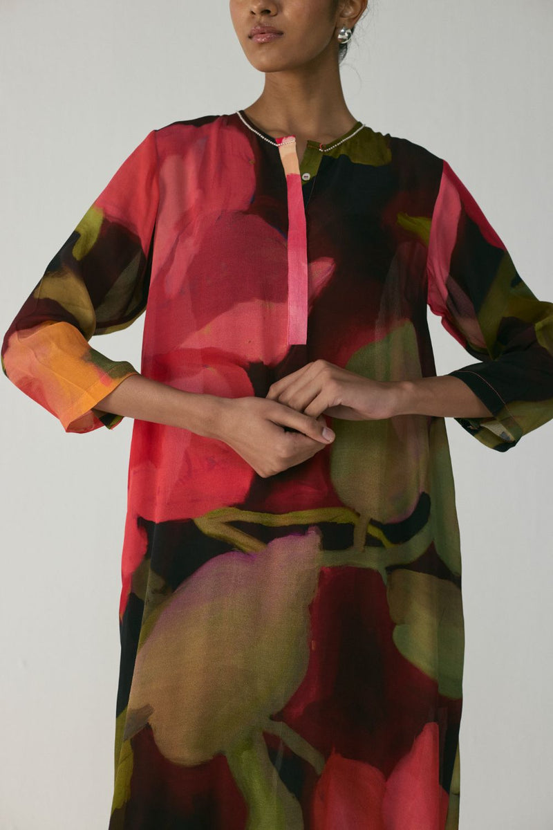 Manhattan Long Crepe Kurta Set mul by YAM in multi color for women Worldwide