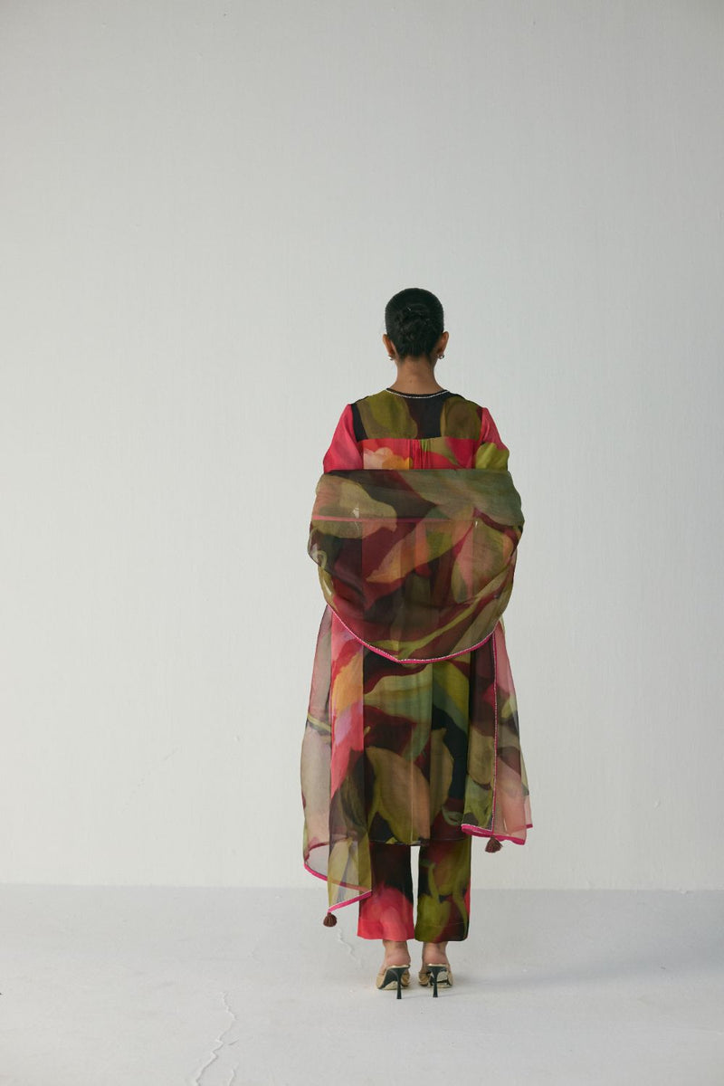 Manhattan Long Crepe Kurta Set mul by YAM in multi color for women Worldwide
