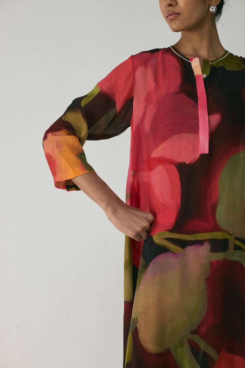 Manhattan Long Crepe Kurta Set mul by YAM in multi color for women Worldwide