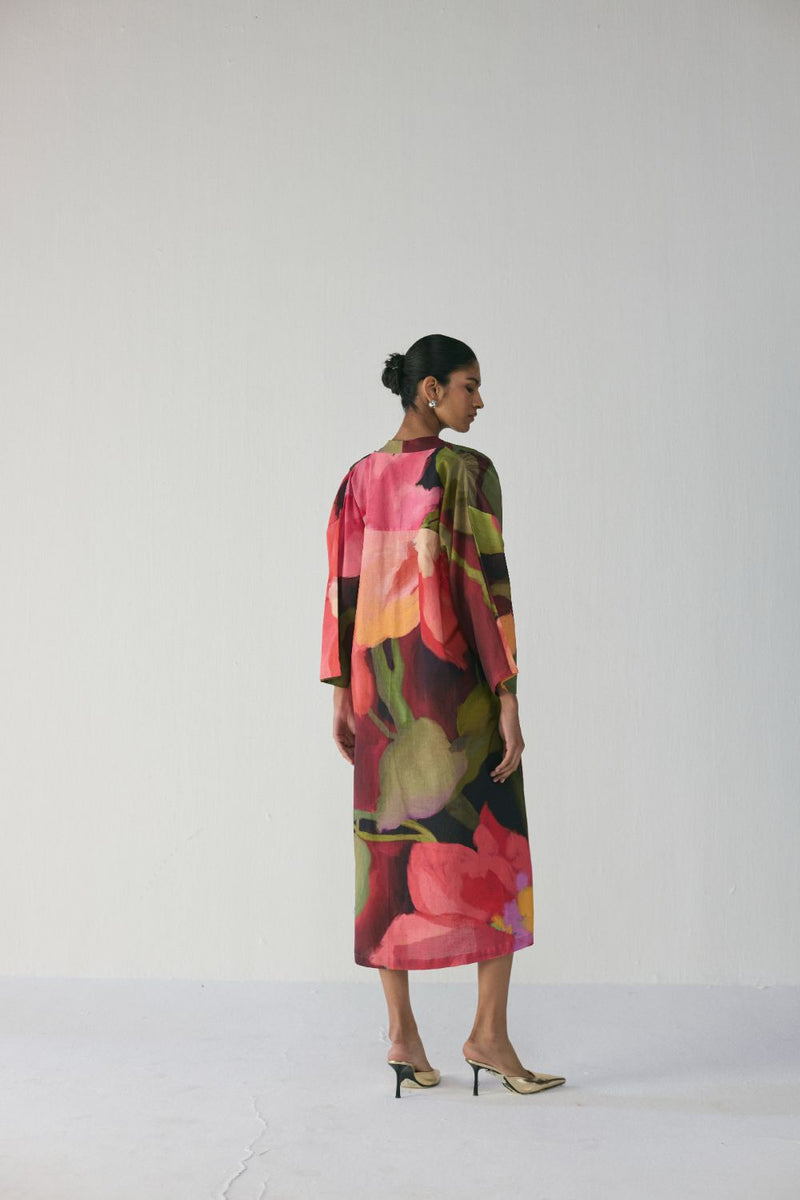 Manhattan Kaftan Dress poplin by YAM in multi color for women Worldwide