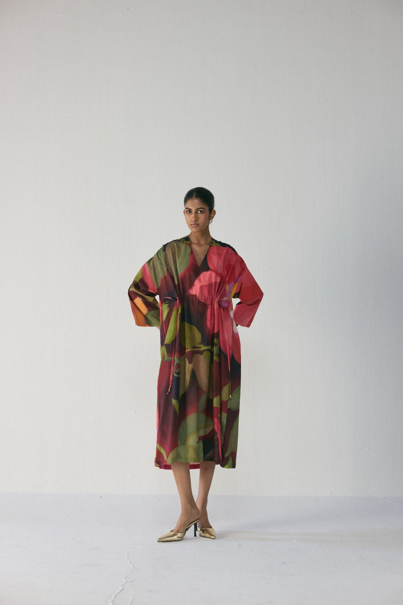 Manhattan Kaftan Dress poplin by YAM in multi color for women Worldwide