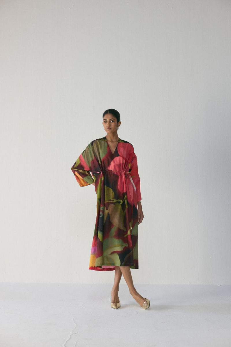 Manhattan Kaftan Dress poplin by YAM in multi color for women Worldwide