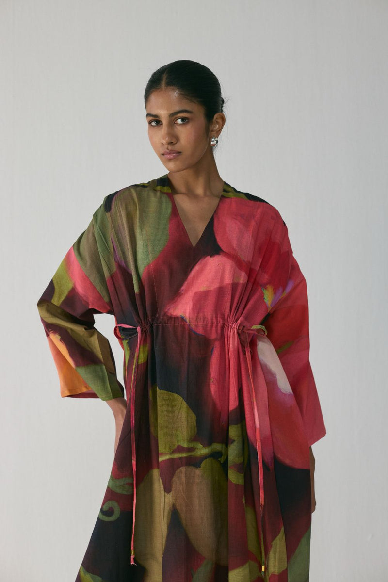 Manhattan Kaftan Dress poplin by YAM in multi color for women Worldwide