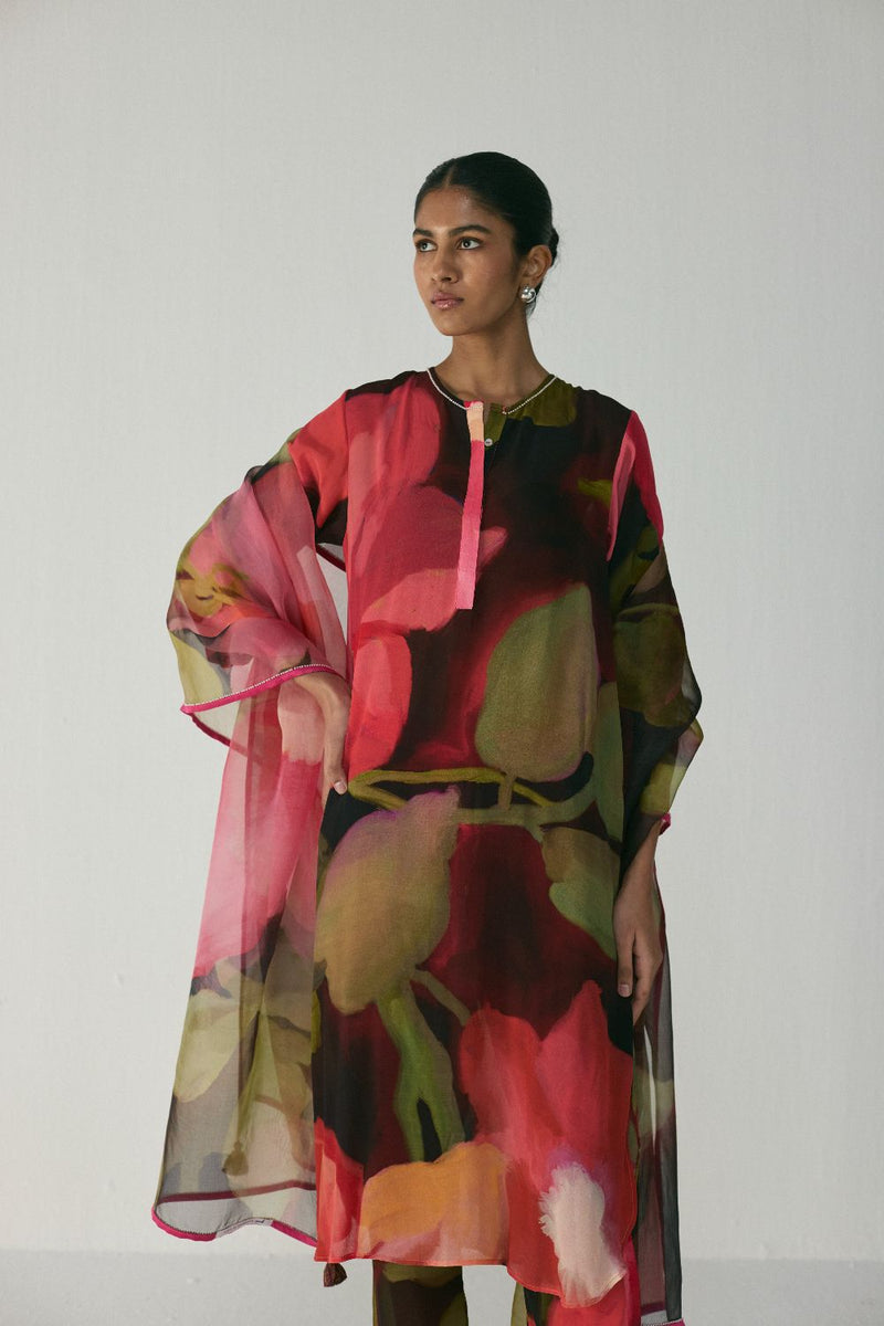 Manhattan Organza Dupatta mul by YAM in multi color for women Worldwide