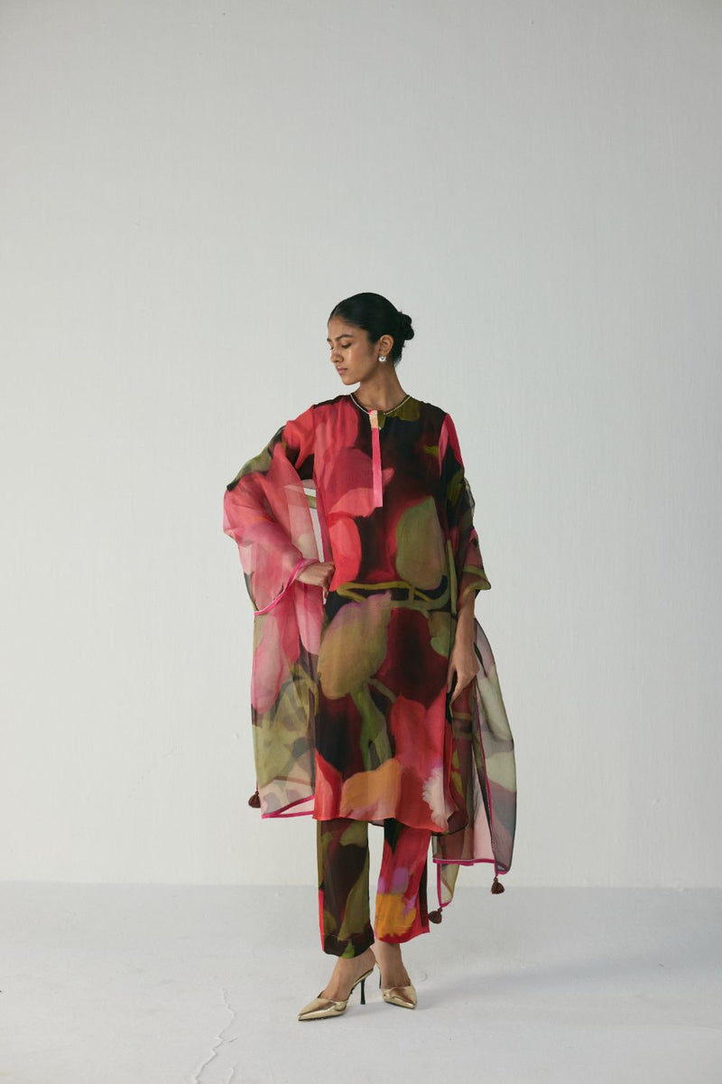 Manhattan Organza Dupatta mul by YAM in multi color for women Worldwide
