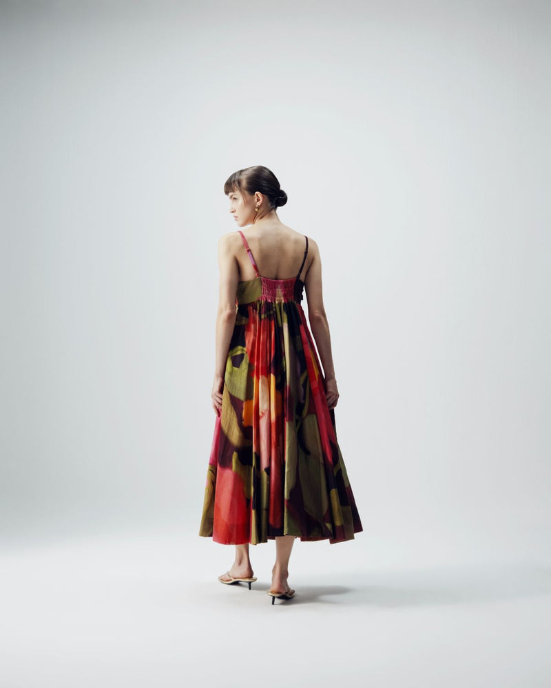Manhattan Patchwork Dress satin by YAM in multi color for women Worldwide