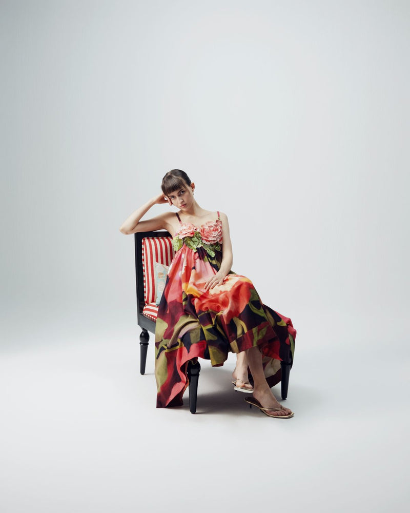 Manhattan Patchwork Dress satin by YAM in multi color for women Worldwide